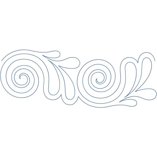 Close-up of Sea Swirl swirl quilting design showing smooth flowing spiral details — perfect swirl quilting pantograph for longarm machines
